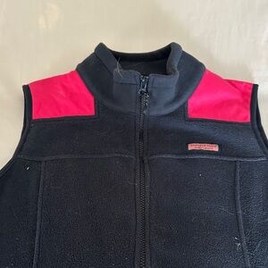 Vineyard Vines Navy and Pink Fleece Vest